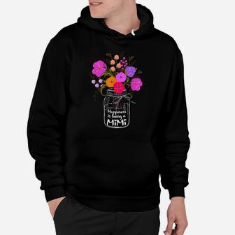 Happiness Is Being A Mimi Shirt Gift For Grandma Mom Flower Hoodie | Crazezy