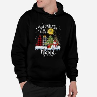 Happiness Is Being A Nana Christmas Night - Grandma G Sweatshirt Hoodie | Crazezy