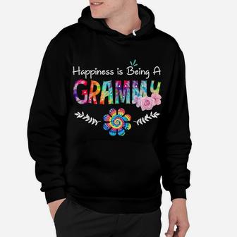 Happiness Is Being Grammy Flower Tie Dye Mother's Day Hoodie | Crazezy AU