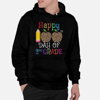 Happy 100Th Day Of 2Nd Grade Leopard Gift Teacher Students Hoodie | Crazezy