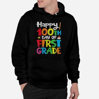 Happy 100Th Day Of First Grade For Boys Girls Students Hoodie | Crazezy AU