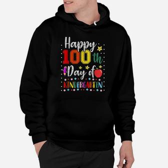 Happy 100Th Day Of Kindergarten Colorful Teacher And Student Hoodie | Crazezy CA
