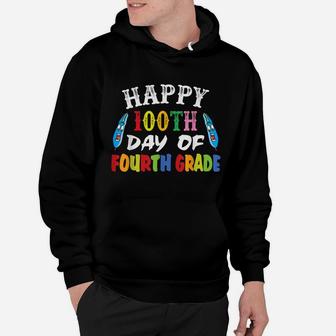 Happy 100Th Day Of School 100Th Day Of 4Th Grade Hoodie | Crazezy UK