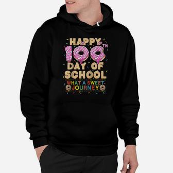 Happy 100Th Day Of School Donut Lovers Student Boy Girl Gift Raglan Baseball Tee Hoodie | Crazezy CA