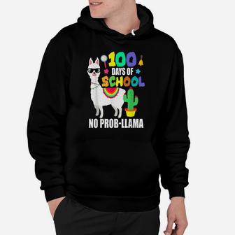 Happy 100Th Day Of School Llama Funny Teacher Student Kids Hoodie | Crazezy