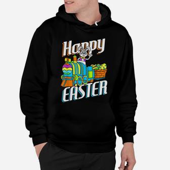 Happy Easter Rabbit Bunny Egg Hunting Train Basket Gift Hoodie | Crazezy UK