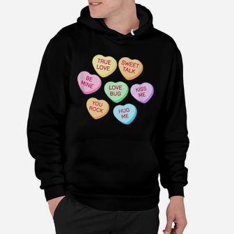 Happy Valentines Day Candy Conversation Cute Hearts Hoodie - Monsterry