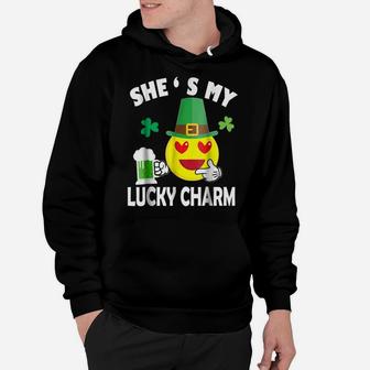 Hat Shamrock Face Drinking Beer She's My Lucky Charm Shirt Hoodie | Crazezy AU