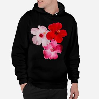 Hawaiian Tropical Hibiscus Flower Pink Red Photo Collage Hoodie | Crazezy