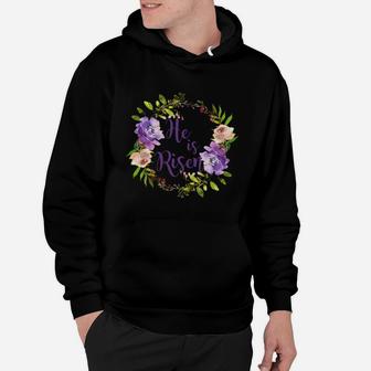 He Is Risen Floral Pretty Easter Premium T Shirt Christian Hoodie | Crazezy UK