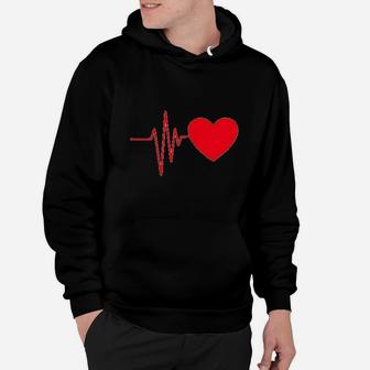 Heart Valentines Day Heartbeat Hoodie | Crazezy