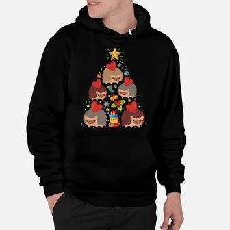 Hedgehog Christmas Tree Lights Funny Hedgehog Xmas Gift Sweatshirt Hoodie | Crazezy UK
