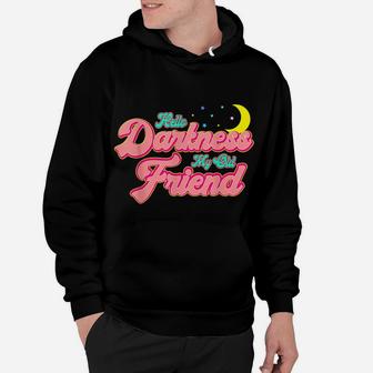 Hello Darkness My Old Friend - Retro Funny Moon Graphic Hoodie | Crazezy