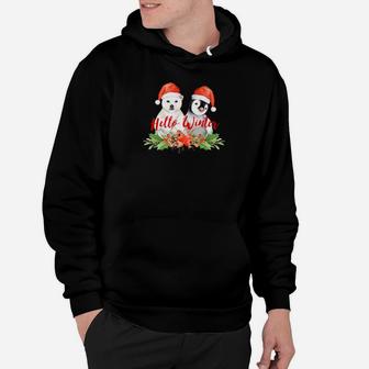 Hello Winter Cute Penguin Polar Bear Holiday Hoodie - Thegiftio UK