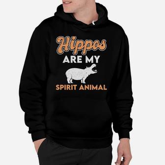 Hippos Are My Spirit Animal Hippopotamus Lover Retro Hoodie | Crazezy
