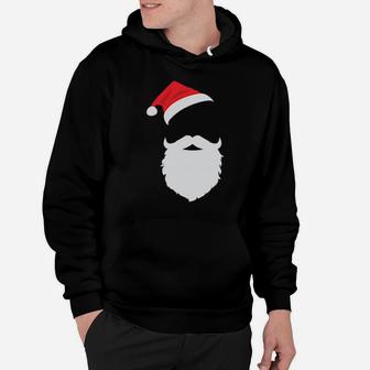 Hipster Santa Face With Hat Beard Hoodie - Monsterry UK