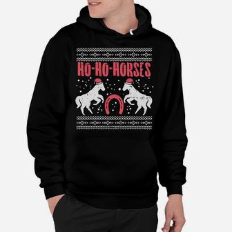 Ho Horses Xmas Ugly Christmas Sweater Equestrian Women Gift Sweatshirt Hoodie | Crazezy UK