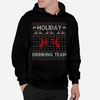 Holiday Drinking Team Reindeer Drink Ugly Christmas Sweater Sweatshirt Hoodie | Crazezy CA