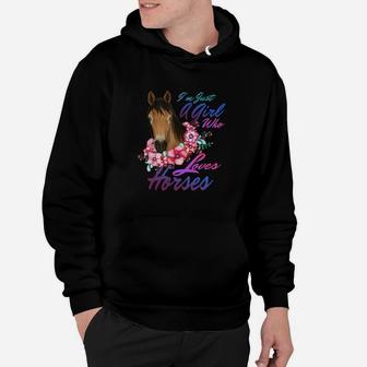 Horse Lover Just A Girl Who Loves Horses Shirt Hoodie - Thegiftio UK