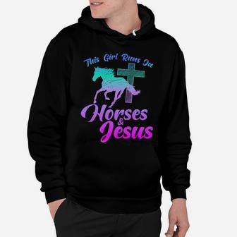 Horse Riding This Girl Runs On Horses & Jesus Christian Gift Hoodie | Crazezy AU