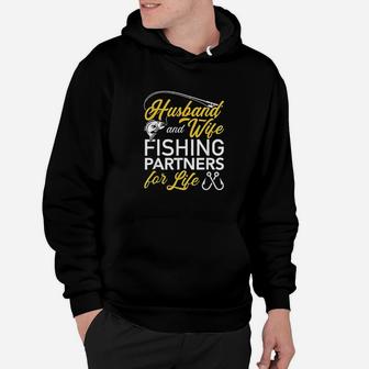 Husband And Wife Fishing Partners For Life Hoodie | Crazezy DE