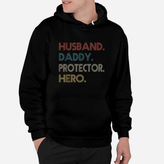 Husband Daddy Protector Hero Fathers Day Gift Dad Son Hoodie | Crazezy DE
