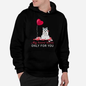 Husky My Heart Beats Only For You Be My Valentines Hoodie - Monsterry AU