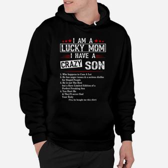 I Am A Lucky Mom I Have A Crazy Son T-Shirt Christmas Gifts Hoodie | Crazezy AU