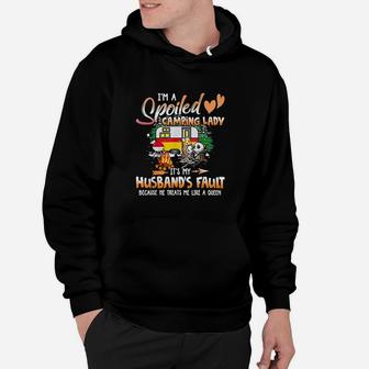 I Am A Spoiled Camping Lady Camper Pajamas For Camping Lady Hoodie - Thegiftio