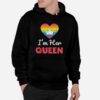 I Am Her Queen Lgbtq Rainbow For Gay Girlfriend Hoodie - Thegiftio UK