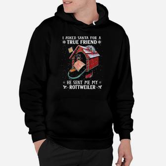 I Asked Santa For A Friend He Sent Me My Rottweiler Hoodie - Monsterry