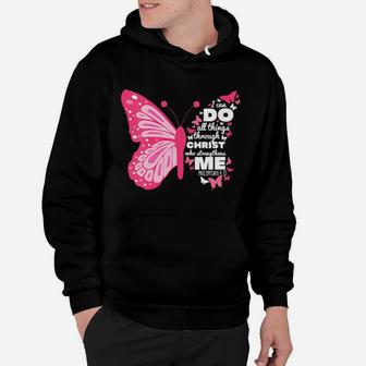 I Can Do All Things Through Christ Butterfly Hoodie - Monsterry DE