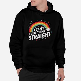 I Cant Even Think Straight Funny Lgbtq Rainbow Hoodie - Thegiftio UK