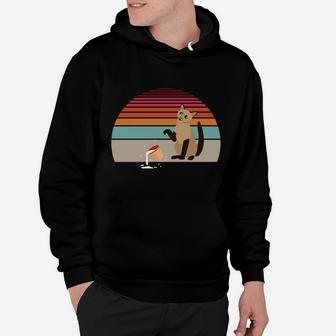 I Do What I Want Cat Coffee Vintage Retro Funny Cats Gift Hoodie | Crazezy CA