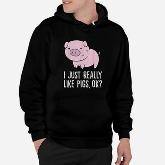 I Just Really Like Pigs Ok Kids Boys Love Pigs Hoodie | Crazezy