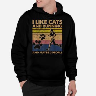 I Like Cats And Running And Maybe 3 People 95 - 02 Hoodie | Crazezy