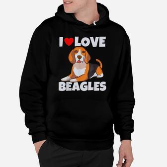 I Love Beagles Funny Cute Dog Dad Mom Beagle Lover Hoodie | Crazezy