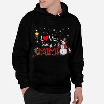 I Love Being A Mimi Christmas Tee Snowman Lovers Gift Hoodie | Crazezy DE