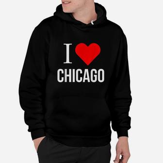 I Love Chicago Red Heart Hoodie | Crazezy