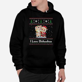 I Love Chihuahua Wearing Santa Suit Fairy Light Hoodie - Monsterry