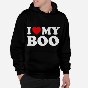 I Love My Boo Boyfriend Bf - Red Heart Hoodie | Crazezy DE