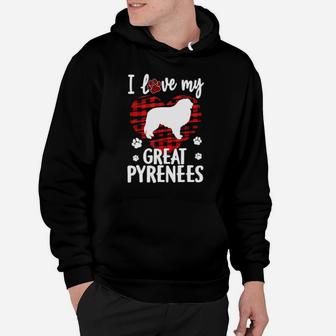 I Love My Great Pyrenees Valentine Dog Hoodie - Monsterry AU