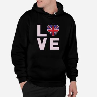 I Love The United Kingdom British Flag Heart Cool Women Hoodie | Crazezy AU