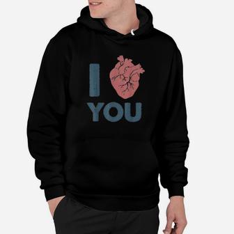 I Love You Anatomical Human Heart Hoodie | Crazezy