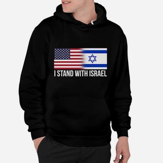I Stand With Israel Patriotic Usa Israeli Flag Hoodie - Monsterry