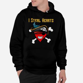 I Steal Hearts Pirate Funny Valentines Day For Boys Hoodie - Thegiftio UK