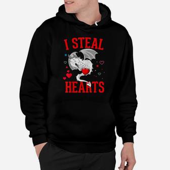 I Steal Hearts Valentines Day Cute Dragon Hoodie - Monsterry UK