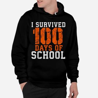 I Survived 100 Days Of School Funny Teacher Tee Hoodie | Crazezy UK