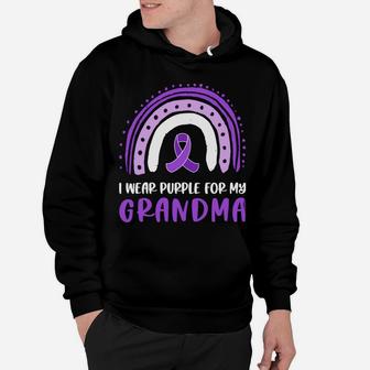 I Wear Purple For My Grandma Alzheimer's Awareness Ribbon Hoodie | Crazezy UK