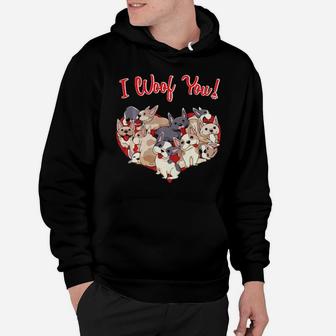 I Woof You French Bulldog Frenchie Valentines Day Hoodie - Monsterry CA